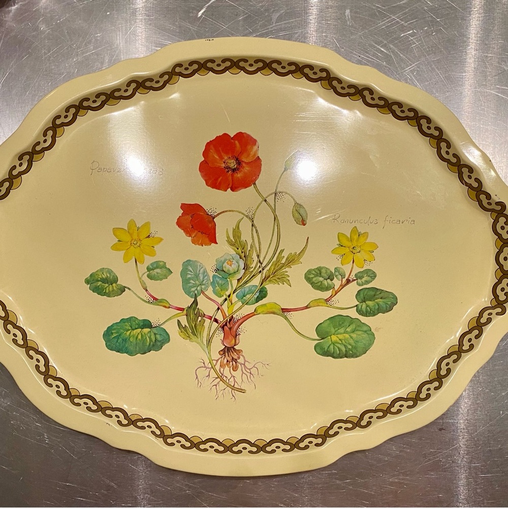 Baret Ware Tray vintage style floral botanical